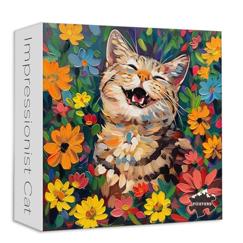 PICKFORU Katzen-Puzzles für Erwachsene, buntes Blumen-Puzzle, niedliches Kätzchen, einzigartiges, hartes, lustiges Tierkunstthema für Katzenliebhaber, 1000 Teile PICKFORU Katzen-Puzzles für Erwachsene, buntes Blumen-Puzzle, niedliches Kätzchen, einzigartiges, hartes, lustiges Tierkunstthema für Katzenliebhaber, 1000 Teile von PICKFORU
