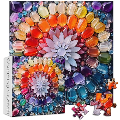 PICKFORU Kristall-Puzzles für Erwachsene, 1000 Teile, Edelsteinkunst, 1000-teiliges Puzzle, Kristallkunst, bunte, anspruchsvolle Regenbogen-Puzzles als Heimdekoration PICKFORU Kristall-Puzzles für Erwachsene, 1000 Teile, Edelsteinkunst, 1000-teiliges Puzzle, Kristallkunst, bunte, anspruchsvolle Regenbogen-Puzzles als Heimdekoration von PICKFORU