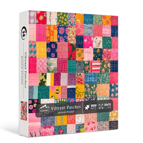 PICKFORU Nähaufnäher, 1000-teiliges Puzzle für Erwachsene, Vintage, Quilt, Patchwork, Blumenkunst-Puzzles, unmöglich schwierig, buntes Thema als Wanddekoration PICKFORU Nähaufnäher, 1000-teiliges Puzzle für Erwachsene, Vintage, Quilt, Patchwork, Blumenkunst-Puzzles, unmöglich schwierig, buntes Thema als Wanddekoration von PICKFORU