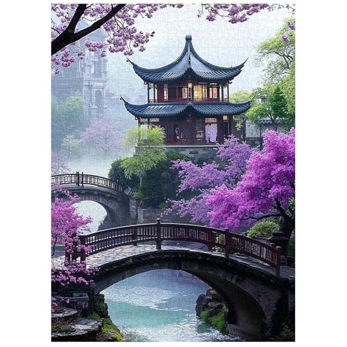 PICKFORU Pflaumenblüten Traumlandschaft Puzzles für Erwachsene 1000 Teile, Vintage Blume Baum Landschaft Puzzles, Unmöglich Einzigartiges Lake Park Thema als Wohnkultur PICKFORU Pflaumenblüten Traumlandschaft Puzzles für Erwachsene 1000 Teile, Vintage Blume Baum Landschaft Puzzles, Unmöglich Einzigartiges Lake Park Thema als Wohnkultur von PICKFORU