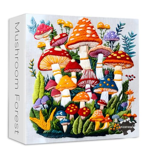 PICKFORU Pilz-Puzzle für Erwachsene, 1000 Teile, buntes Pflanzen-Puzzle, Stickerei, schwieriges Frühlings-Naturwald-Thema, herausfordernd für Erwachsene PICKFORU Pilz-Puzzle für Erwachsene, 1000 Teile, buntes Pflanzen-Puzzle, Stickerei, schwieriges Frühlings-Naturwald-Thema, herausfordernd für Erwachsene von PICKFORU