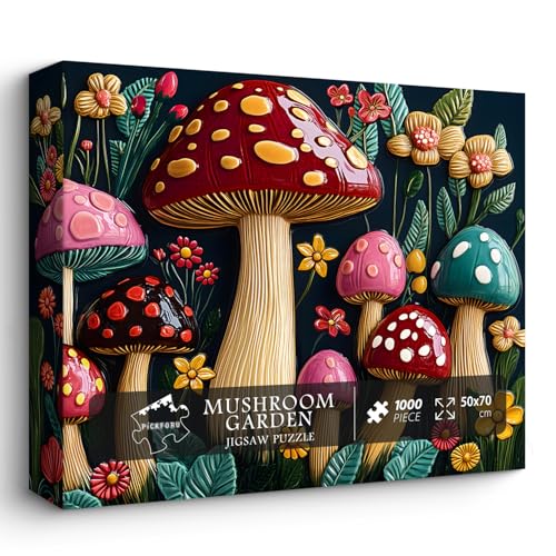 PICKFORU Pilz-Puzzle für Erwachsene, bunte Blumen, Keramikkunst, hart, schwierig, Frühlingspflanze, Garten, Porzellan-Thema als Wandkunst, Dekoration, 1000 Teile PICKFORU Pilz-Puzzle für Erwachsene, bunte Blumen, Keramikkunst, hart, schwierig, Frühlingspflanze, Garten, Porzellan-Thema als Wandkunst, Dekoration, 1000 Teile von PICKFORU