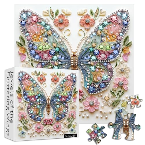 PICKFORU Schmetterling-Puzzle für Erwachsene, 1000-teiliges Puzzle, Juwelen der flatternden Flügel, 1000 Teile, bunte Blumen- und Schmetterlingspuzzles als Heimdekoration PICKFORU Schmetterling-Puzzle für Erwachsene, 1000-teiliges Puzzle, Juwelen der flatternden Flügel, 1000 Teile, bunte Blumen- und Schmetterlingspuzzles als Heimdekoration von PICKFORU