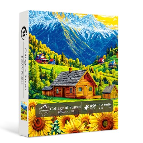 PICKFORU Sonnenblumen-Puzzle für Erwachsene, 1000 Teile, buntes Blumen-Puzzle, Baumpflanze, schwieriges herausforderndes Naturszenen-Puzzle für Erwachsene als Heimdekoration PICKFORU Sonnenblumen-Puzzle für Erwachsene, 1000 Teile, buntes Blumen-Puzzle, Baumpflanze, schwieriges herausforderndes Naturszenen-Puzzle für Erwachsene als Heimdekoration von PICKFORU