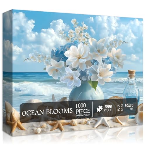 PICKFORU Strand Puzzles für Erwachsene 1000 Teile Sommer Ozean Blume Puzzle Muschel Seestern Marine Themed Herausforderung für Erwachsene PICKFORU Strand Puzzles für Erwachsene 1000 Teile Sommer Ozean Blume Puzzle Muschel Seestern Marine Themed Herausforderung für Erwachsene von PICKFORU