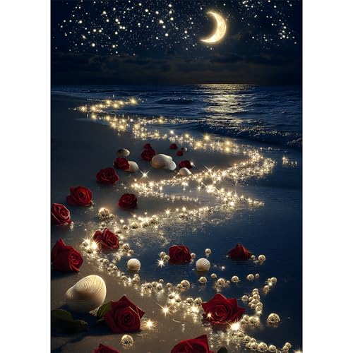PICKFORU Strandpuzzles für Erwachsene, 1000 Teile, Ozean, Mond, Naturlandschaft, Blume, Rose, Thema, Sommer-Muschel-Herausforderung Puzzle PICKFORU Strandpuzzles für Erwachsene, 1000 Teile, Ozean, Mond, Naturlandschaft, Blume, Rose, Thema, Sommer-Muschel-Herausforderung Puzzle von PICKFORU