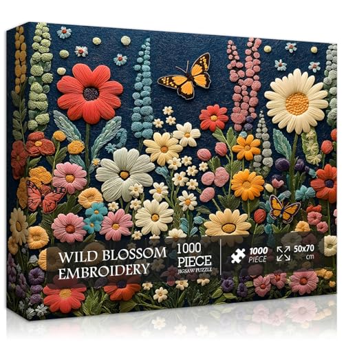PICKFORU Wildblumen-Puzzle für Erwachsene, 1000 Teile, Vintage-inspiriertes Blumen-Puzzle, 50 x 70 cm PICKFORU Wildblumen-Puzzle für Erwachsene, 1000 Teile, Vintage-inspiriertes Blumen-Puzzle, 50 x 70 cm von PICKFORU