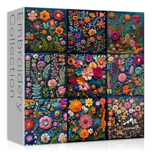 PICKFORU Wildblumen-Puzzles für Erwachsene 1000 Teile, Vintage-Blumen-Pflanzenpuzzles Kunst, harte unmögliche Blumencollage herausfordernde Puzzles PICKFORU Wildblumen-Puzzles für Erwachsene 1000 Teile, Vintage-Blumen-Pflanzenpuzzles Kunst, harte unmögliche Blumencollage herausfordernde Puzzles von PICKFORU