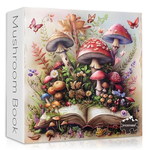 Pilz Puzzle 1000 Teile, Zauberbuch Pflanze Blume Puzzles Vintage, Herausfordernd für Erwachsene Pilz Puzzle 1000 Teile, Zauberbuch Pflanze Blume Puzzles Vintage, Herausfordernd für Erwachsene von PICKFORU