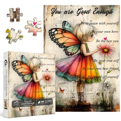 Retro Zitat Puzzles für Erwachsene 1000 Teile, PICKFORU Vintage Schmetterling Christian Religiöse Puzzles, einzigartiges inspirierendes Thema als Wanddekoration Retro Zitat Puzzles für Erwachsene 1000 Teile, PICKFORU Vintage Schmetterling Christian Religiöse Puzzles, einzigartiges inspirierendes Thema als Wanddekoration von PICKFORU