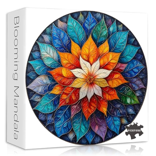 Runde Mandala-Puzzles für Erwachsene, 1000 Teile, buntes Mandala-Blatt, Blume, Naturkunst, schöner Kreis, unmöglich, hartes Blumen-Puzzle, herausfordernd Runde Mandala-Puzzles für Erwachsene, 1000 Teile, buntes Mandala-Blatt, Blume, Naturkunst, schöner Kreis, unmöglich, hartes Blumen-Puzzle, herausfordernd von PICKFORU