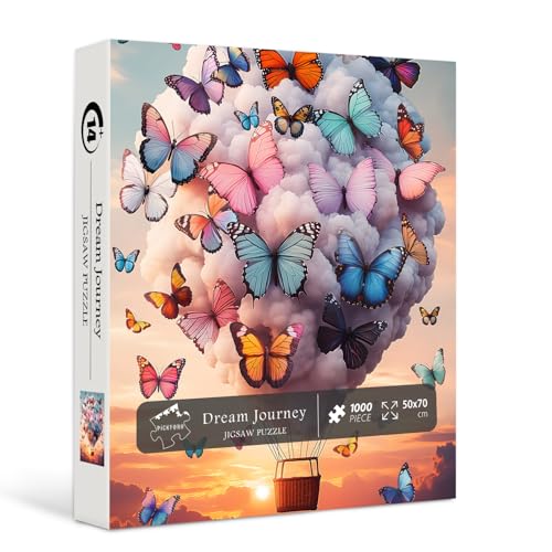 Schmetterling 1000 Teile Puzzle für Erwachsene, PICKFORU Fantasy Heißluftballon Jigsaw Puzzles Sonnenuntergangsszene, Unmögliches Insekt Thema, Herausfordernd für Erwachsene Schmetterling 1000 Teile Puzzle für Erwachsene, PICKFORU Fantasy Heißluftballon Jigsaw Puzzles Sonnenuntergangsszene, Unmögliches Insekt Thema, Herausfordernd für Erwachsene von PICKFORU