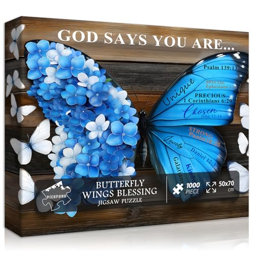 Schmetterling Puzzles für Erwachsene 1000 Teile Christian Religiöse Bibel Puzzle Blumen Floral Katholische Schrift Puzzles Schmetterling Puzzles für Erwachsene 1000 Teile Christian Religiöse Bibel Puzzle Blumen Floral Katholische Schrift Puzzles von PICKFORU