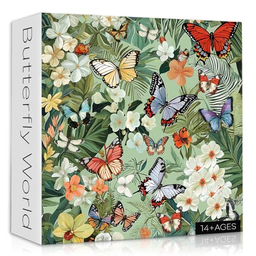 Schmetterlingspuzzles für Erwachsene, 1000 Teile, Blumenpuzzle Naturpflanze, Tier, bunte Flügel, Puzzle, Gartenblumen, Herausforderungspuzzle für Erwachsene Schmetterlingspuzzles für Erwachsene, 1000 Teile, Blumenpuzzle Naturpflanze, Tier, bunte Flügel, Puzzle, Gartenblumen, Herausforderungspuzzle für Erwachsene von PICKFORU