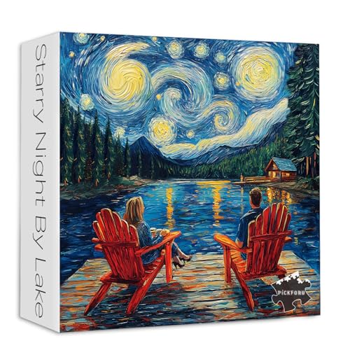 See-Puzzles für Erwachsene, 1000 Teile, PICKFORU Ölgemälde, Nachthimmel, Puzzles, Sternenhimmel, Lounge-Stuhl, anspruchsvolle Natur-Berg-Szene, Thema als Heimdekoration See-Puzzles für Erwachsene, 1000 Teile, PICKFORU Ölgemälde, Nachthimmel, Puzzles, Sternenhimmel, Lounge-Stuhl, anspruchsvolle Natur-Berg-Szene, Thema als Heimdekoration von PICKFORU