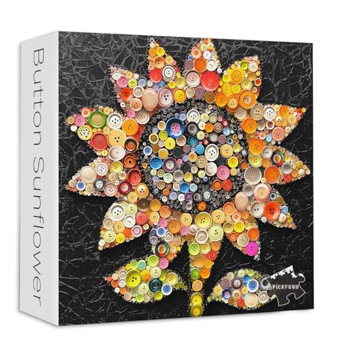 Sonnenblumen-Puzzles für Erwachsene, 1000 Teile, PICKFORU bunte Blumenknöpfe, Puzzle, hart, unmöglich, Frühlingsblumenkunst-Thema, anspruchsvoll für Erwachsene Sonnenblumen-Puzzles für Erwachsene, 1000 Teile, PICKFORU bunte Blumenknöpfe, Puzzle, hart, unmöglich, Frühlingsblumenkunst-Thema, anspruchsvoll für Erwachsene von PICKFORU