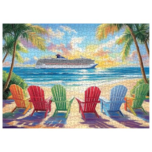 Strandpuzzles für Erwachsene, 1000 Teile, Regenbogen-Strand-Lounge-Sessel, Sommerpuzzle, buntes Ozean-Puzzle, Landschaft als Küstenwandkunst Strandpuzzles für Erwachsene, 1000 Teile, Regenbogen-Strand-Lounge-Sessel, Sommerpuzzle, buntes Ozean-Puzzle, Landschaft als Küstenwandkunst von PICKFORU