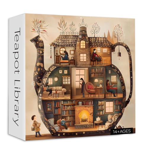 Teekanne Bibliothek Puzzles für Erwachsene 1000 Teile, PICKFORU Vintage Bücherregal Buch Puzzles Raumkunst, Schwierige Einzigartige Lesesaal Szene Thema Teekanne Bibliothek Puzzles für Erwachsene 1000 Teile, PICKFORU Vintage Bücherregal Buch Puzzles Raumkunst, Schwierige Einzigartige Lesesaal Szene Thema von PICKFORU
