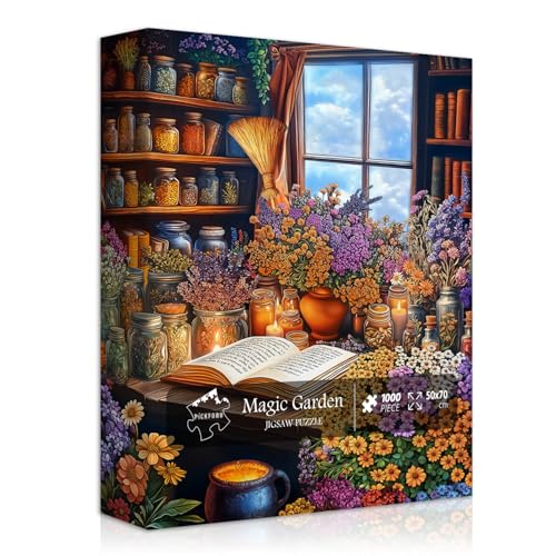 Vintage Books Puzzles für Erwachsene, Blumenpuzzle Magisches Bücherregal, Fantasy Floral Art Puzzle 1000 Teile Buch, Herausforderndes Puzzle Retro Vintage Books Puzzles für Erwachsene, Blumenpuzzle Magisches Bücherregal, Fantasy Floral Art Puzzle 1000 Teile Buch, Herausforderndes Puzzle Retro von PICKFORU