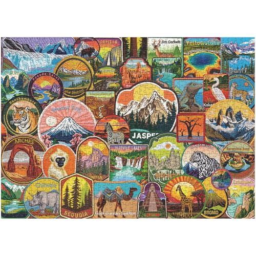 Vintage Nationalparks Puzzles für Erwachsene 1000 Teile, PICKFORU Nationalpark Patches Puzzles, Yellowstone Sequoia Stickerei Puzzle, Einzigartige Aufkleber Kultiges Puzzle Vintage Nationalparks Puzzles für Erwachsene 1000 Teile, PICKFORU Nationalpark Patches Puzzles, Yellowstone Sequoia Stickerei Puzzle, Einzigartige Aufkleber Kultiges Puzzle von PICKFORU