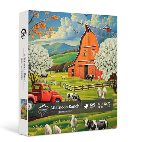 Vintage Scheune Puzzles für Erwachsene 1000 Teile, PICKFORU Herbst Bauernhof Puzzles 1000 Teile, Retro-Herbstlandschaft Puzzle als Wanddekoration Vintage Scheune Puzzles für Erwachsene 1000 Teile, PICKFORU Herbst Bauernhof Puzzles 1000 Teile, Retro-Herbstlandschaft Puzzle als Wanddekoration von PICKFORU