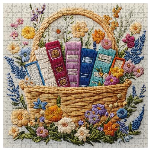 Vintage Wildblume 1000 Teile Puzzle für Erwachsene, PICKFORU Frühling Blumenkorb Buch Puzzle, Wildblumenseiten Puzzles, Stickerei Hübsches Gartenkunstthema für Blumenliebhaber Vintage Wildblume 1000 Teile Puzzle für Erwachsene, PICKFORU Frühling Blumenkorb Buch Puzzle, Wildblumenseiten Puzzles, Stickerei Hübsches Gartenkunstthema für Blumenliebhaber von PICKFORU