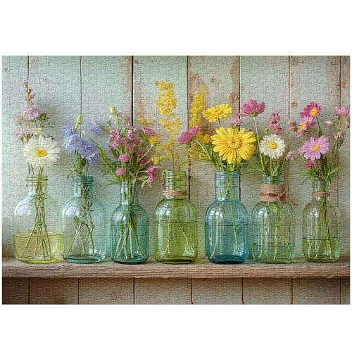 Wildflower 1000 Teile Puzzle für Erwachsene, PICKFORU Flüsternde Blüten Sommer Blumengarten Puzzle, herausforderndes Retro-Sonnenblumenvasen-Thema als Heimdekoration Wildflower 1000 Teile Puzzle für Erwachsene, PICKFORU Flüsternde Blüten Sommer Blumengarten Puzzle, herausforderndes Retro-Sonnenblumenvasen-Thema als Heimdekoration von PICKFORU