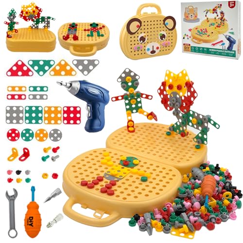 PICKONA 204 Stück Magische Montessori Spielzeugkiste, Montessori Spielzeug für Kinder, Montessori Spielzeugkiste mit Bohrmaschine, kreatives Mosaik Design, Baubausteine,DIY Set mit Aufbewahrungsbox PICKONA 204 Stück Magische Montessori Spielzeugkiste, Montessori Spielzeug für Kinder, Montessori Spielzeugkiste mit Bohrmaschine, kreatives Mosaik Design, Baubausteine,DIY Set mit Aufbewahrungsbox von PICKONA