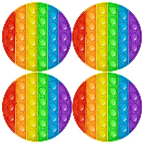 4 Stück Push POP BubbleToy Set - Bubble Popet Antistress Spielzeug,Sensorisches Fidget-Spielzeug lindert Autismusangst,Antistress Spielzeug Regenbogen für Kinder und Erwachsene (fidget-rainbow-circle) 4 Stück Push POP BubbleToy Set - Bubble Popet Antistress Spielzeug,Sensorisches Fidget-Spielzeug lindert Autismusangst,Antistress Spielzeug Regenbogen für Kinder und Erwachsene (fidget-rainbow-circle) von PICKONA