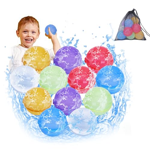 PIGETALE 12 Stück Wasserbomben Wiederverwendbar, Silikon Wiederverwendbare Wasserballons Bomben, Selbstschließend magnetische Spritzbälle für Kinder Erwachsene Partys im Freien Strand Familienspiel PIGETALE 12 Stück Wasserbomben Wiederverwendbar, Silikon Wiederverwendbare Wasserballons Bomben, Selbstschließend magnetische Spritzbälle für Kinder Erwachsene Partys im Freien Strand Familienspiel von PIGETALE
