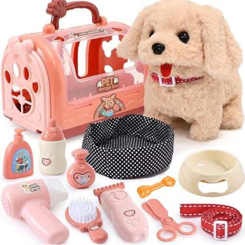 PIIMNT Hund Spielzeug,Spielzeug Hund der Läuft und Bellt mit Leine Hundekäfig,Interaktives Haustier Spielzeug Geschenke für Kinder Mädchen 3 4 5 6 7 Jahre PIIMNT Hund Spielzeug,Spielzeug Hund der Läuft und Bellt mit Leine Hundekäfig,Interaktives Haustier Spielzeug Geschenke für Kinder Mädchen 3 4 5 6 7 Jahre von PIIMNT