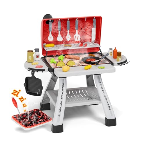 Kinder Grill Spielzeug, Küche Spielzeug Set mit Led und Grillbesteck, BBQ Grill Spielset,Küchenset Kindergriller für Kinder ab 3 4 5 6 7 Jahre Kinder Grill Spielzeug, Küche Spielzeug Set mit Led und Grillbesteck, BBQ Grill Spielset,Küchenset Kindergriller für Kinder ab 3 4 5 6 7 Jahre von PIIMNT