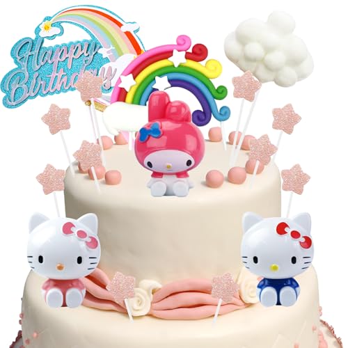 Sanrio Tortendeko, 16Pcs Sanrio Kuchen Deko, Cake Topper, PIIMNT Tortendeko Deko, Geburtstag Figuren Kuchen Deko, Tortenfiguren Deko, Kindergeburtstag Party Decoration für Mädchen Junge von PIIMNT
