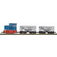 PIKO 37151 G Start Set Werkbahn Diesellok GE 25-Ton mit 2 Schüttgutwagen 230V von PIKO