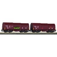 PIKO 72246 H0 2er Set Teleskophaubenwagen mit Graffiti, DB AG, Ep. V von PIKO