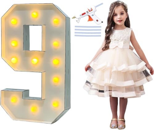 PILIN Gro?e Led Light Up Zahl 9 Buchstaben F¨¹r Geburtstag Dekoration, Mit Hei?klebepistole Und Halterung, Marquee Licht Zahlen Party Hochzeit Graduierung Baby Dusche Dekoration 100CM Wei? PILIN Gro?e Led Light Up Zahl 9 Buchstaben F¨¹r Geburtstag Dekoration, Mit Hei?klebepistole Und Halterung, Marquee Licht Zahlen Party Hochzeit Graduierung Baby Dusche Dekoration 100CM Wei? von PILIN