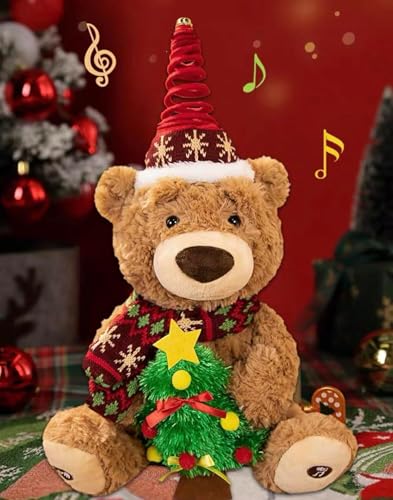 PILIN Plüsch Weihnachtsspielzeug, Singender und aufnehmender Weihnachtsbär, Khaki Teddybär Plüschpuppe, Die Beste Wahl für Kinder PILIN Plüsch Weihnachtsspielzeug, Singender und aufnehmender Weihnachtsbär, Khaki Teddybär Plüschpuppe, Die Beste Wahl für Kinder von PILIN