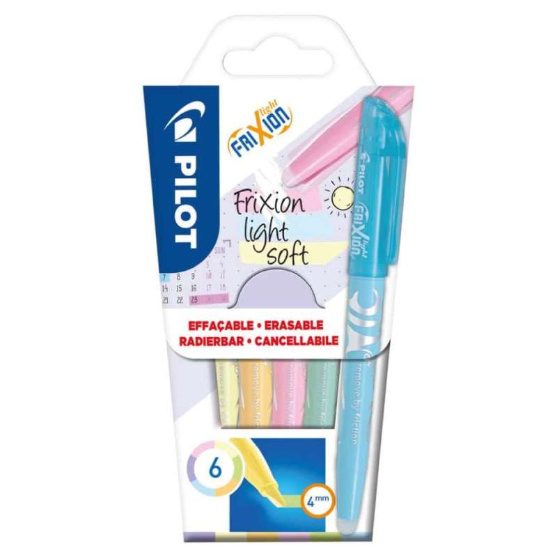 PILOT Textmarker FriXion Light Soft, Sets 6er Set von PILOT
