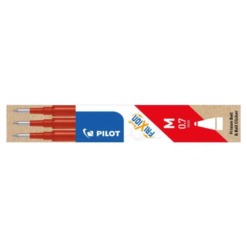 PILOT Tintenrollermine FriXion Ball/Clicker, Sets 3er Set, Farbe rot von PILOT