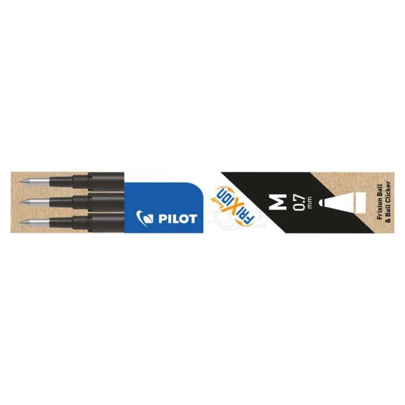 PILOT Tintenrollermine FriXion Ball/Clicker, Sets 3er Set, Farbe schwarz von PILOT