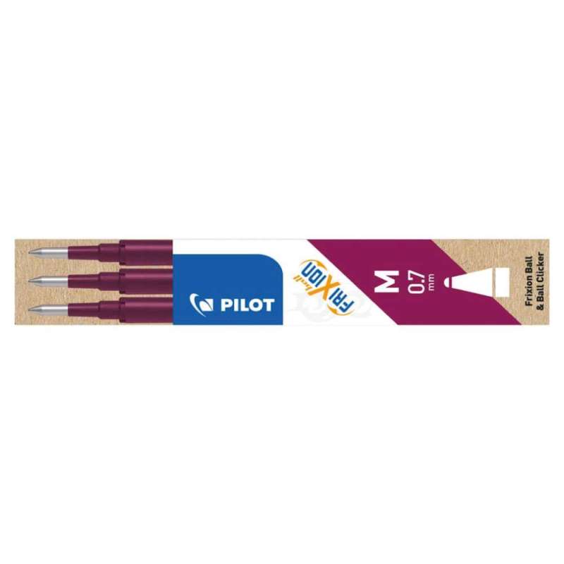 PILOT Tintenrollermine FriXion Ball/Clicker, Sets 3er Set, Farbe weinrot von PILOT