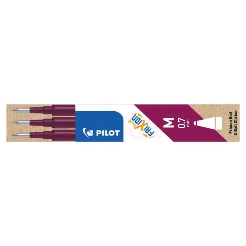 PILOT Tintenrollermine FriXion Ball/Clicker, Sets 3er Set, Farbe weinrot von PILOT