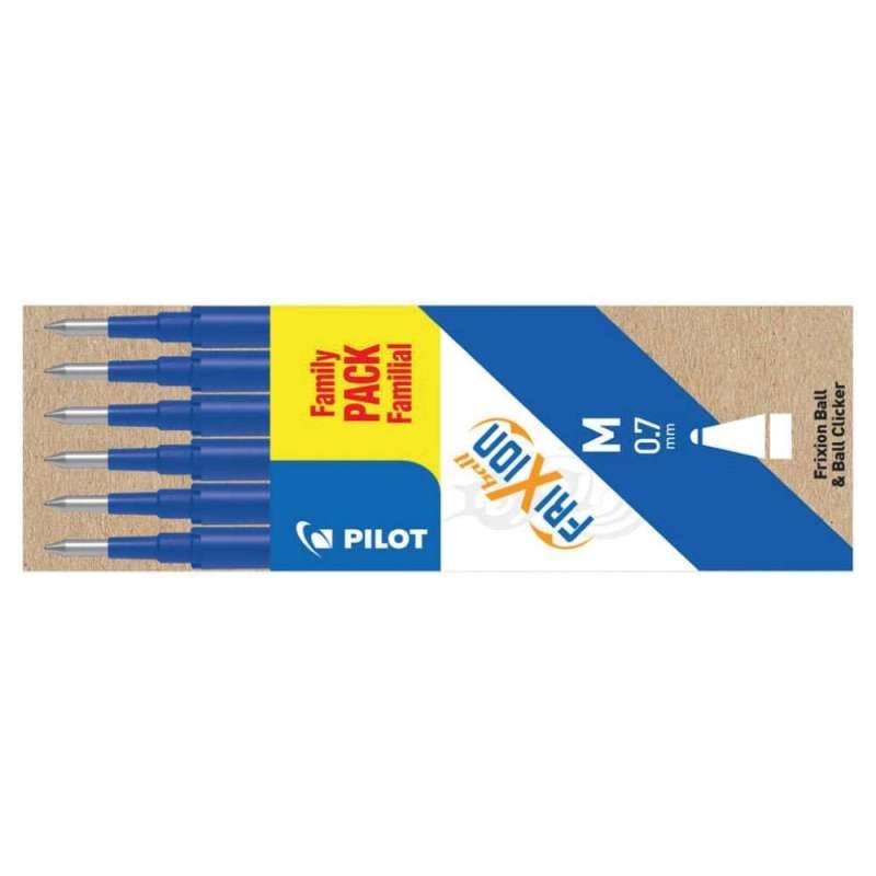 PILOT Tintenrollermine FriXion Ball/Clicker, Sets 6er Set, Farbe blau von PILOT