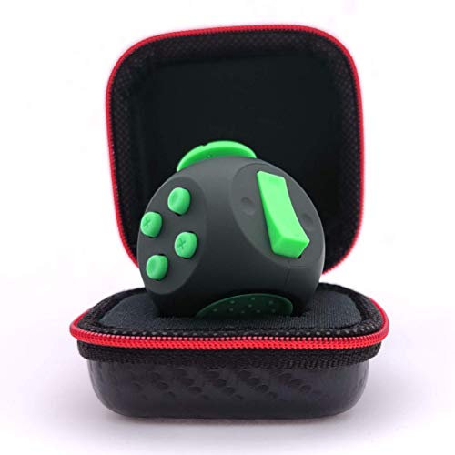 PILPOC theFube Fidget Toy - Premium Qualität Fidget Cube Mit Exklusiver Schutzhülle, Anti Stress Spielzeug, ADHS, Antistress Würfel [Schwarz & Grün] von PILPOC
