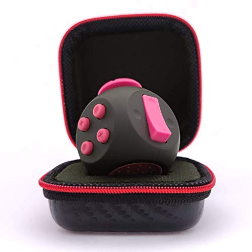 PILPOC theFube Fidget Toy - Premium Qualität Fidget Toys, Fidget Cube mit Exklusiver Schutzhülle, ADHS Fidgetwürfel , Anti-Stress Spielzeug, Antistresswürfel mit 6 Seiten, Schwarz & Pink von PILPOC