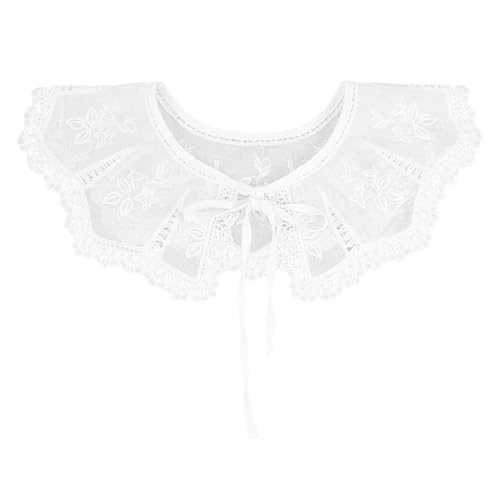 PINGSHI Boutique UK Abnehmbarer Kragen aus weißer bestickter Spitze, Polyester, falscher Kragen, Revers, DIY, Nähen, Basteln, Ausschnittbesatz, Schnürkragen for Puppen PINGSHI Boutique UK Abnehmbarer Kragen aus weißer bestickter Spitze, Polyester, falscher Kragen, Revers, DIY, Nähen, Basteln, Ausschnittbesatz, Schnürkragen for Puppen von PINGSHI Boutique UK