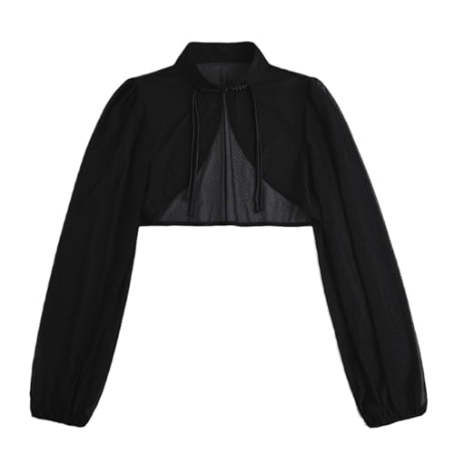 PINGSHI Boutique UK Chiffon-Cardigan mit Knöpfen, leichter Sonnenschutzüberzug mit Schalkragen, dünne Weste for Frühling oder Sommer PINGSHI Boutique UK Chiffon-Cardigan mit Knöpfen, leichter Sonnenschutzüberzug mit Schalkragen, dünne Weste for Frühling oder Sommer von PINGSHI Boutique UK