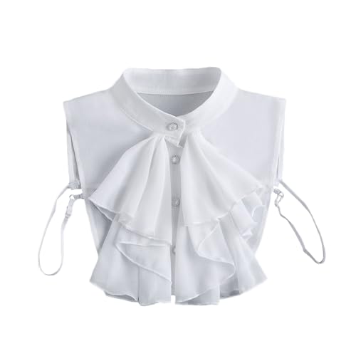 PINGSHI Boutique UK Damen-Hemdkragen mit Schleife – abnehmbarer Lagenkragen for Herbst und Winter, klassisches Schleifendetail, falscher Schal von PINGSHI Boutique UK