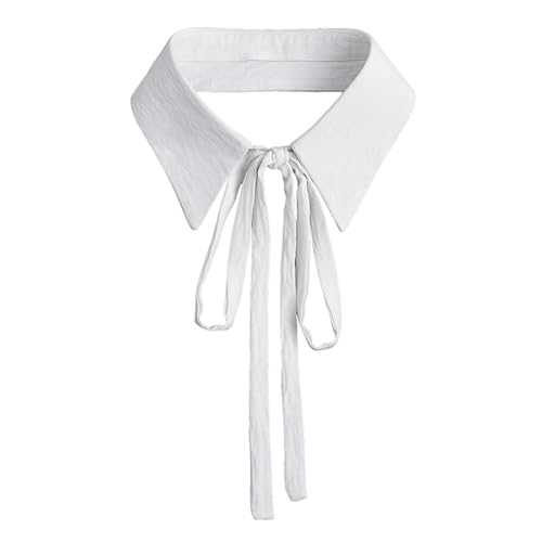 PINGSHI Boutique UK Geschnürter, faltiger Spitzkragen mit Fliege, eleganter, abnehmbarer Kunstkragen for Damenröcke und Blusen(Blanc) von PINGSHI Boutique UK