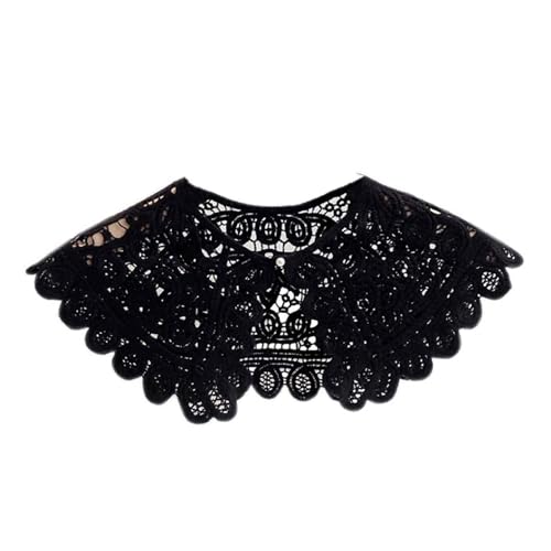 PINGSHI Boutique UK Handgefertigte gehäkelte Schalweste im Retro-Stil mit hohler Spitze, falscher Kragen, abnehmbarer Kragen, Blusenrock, Außendekoration(Svart) von PINGSHI Boutique UK